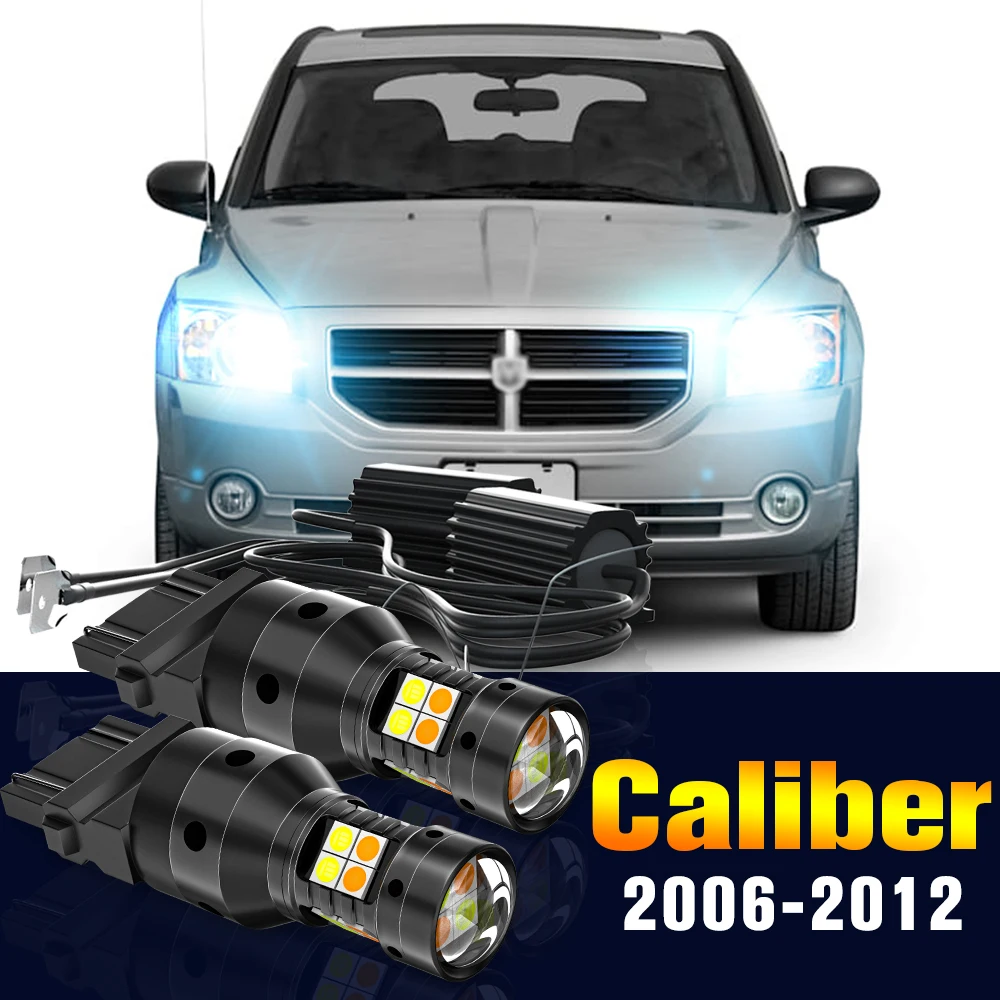 

2pcs LED Dual Mode Turn Signal+Daytime Running Light DRL Lamp For Dodge Caliber 2006-2012 2007 2008 2009 2010 2011 Accessories