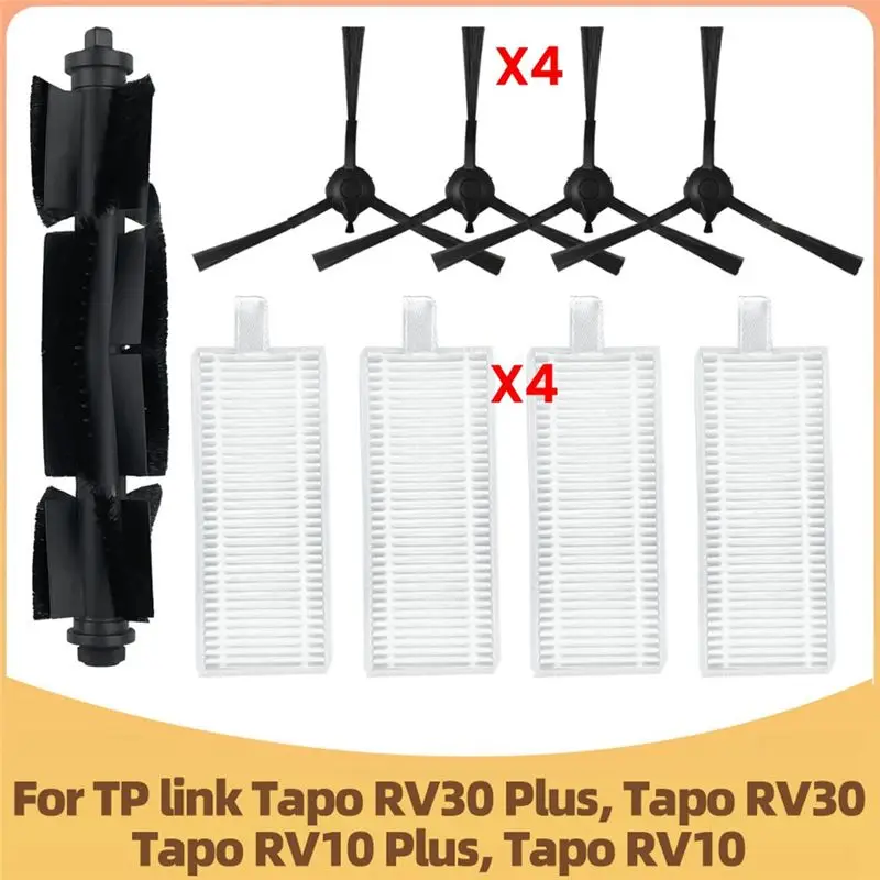 A20F-For TP-Link Tapo RV30 Plus, Tapo RV30, Tapo RV10 Plus, Tapo RV10 Robot Vacuum Cleaner Parts Main Side Brush Hepa Filter
