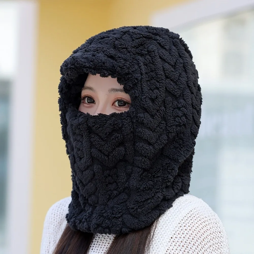 

Adjustable Strap Warm Wrap Head Hat Solid Color Polyester Compact Cap Scarf Soft All-match Ski Windproof Cap Gifts