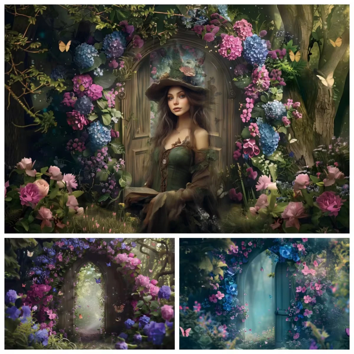 

Fairy Tale Forest Backdrops Dreamy Wonderland Garden Butterfly Flower Princess Birthday Decor Portrait Photography Background