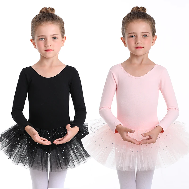 

Girls' ballet long-sleeved skirt leotard with ballet skirt, dance skirt and ballet dress