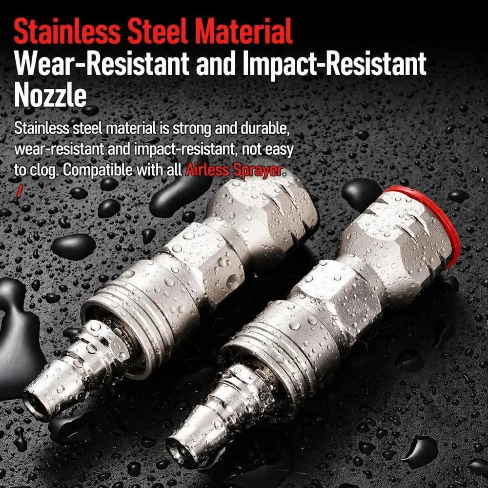 Quick Connect Airless Paint Sprayer Tips Pressure Fed Direct Spray Spray Nozzle Anti Splash Fine Atomization