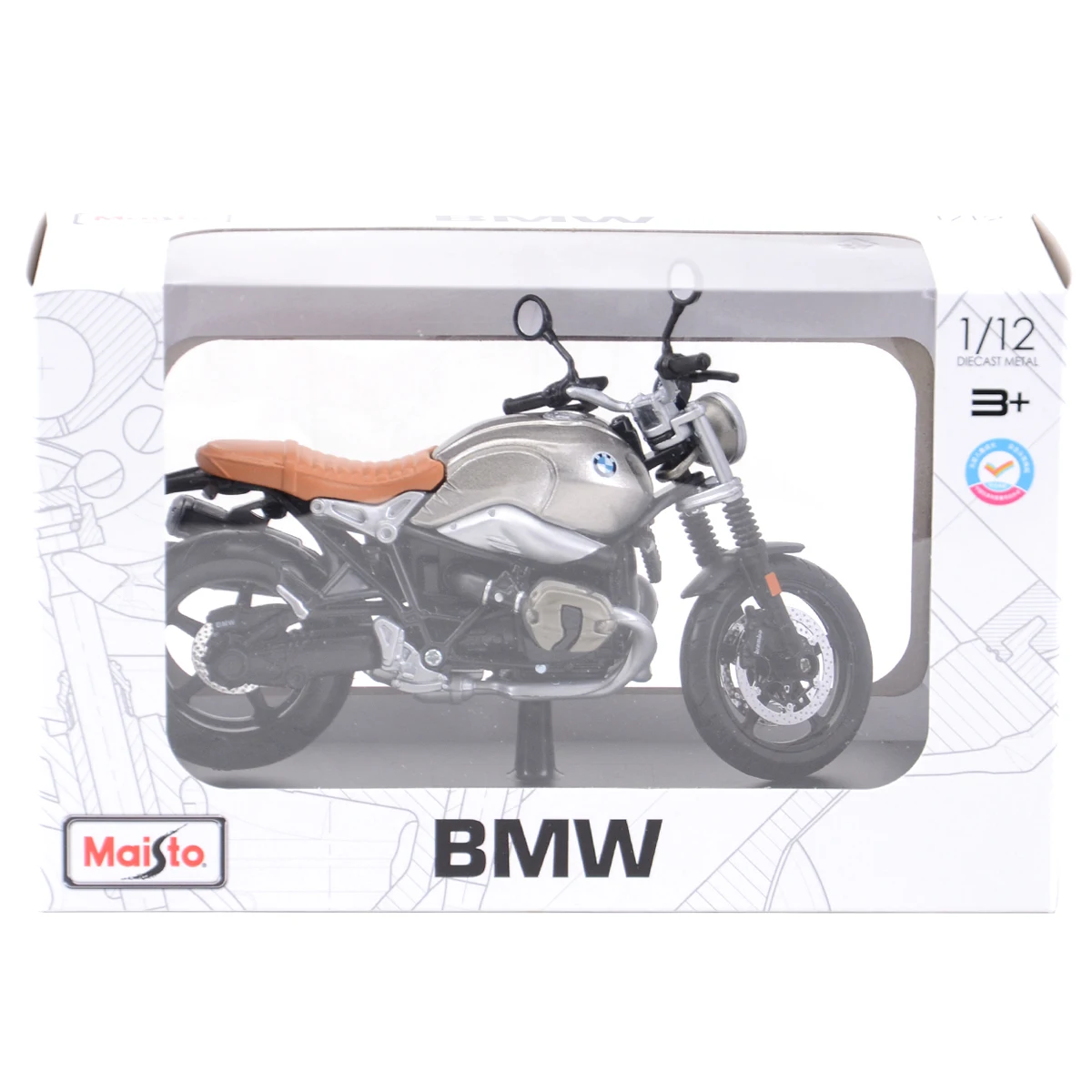 

Maisto 1:12 BMW R nineT Scermber With Stand Die Cast Vehicles Collectible Hobbies Motorcycle Model Toys