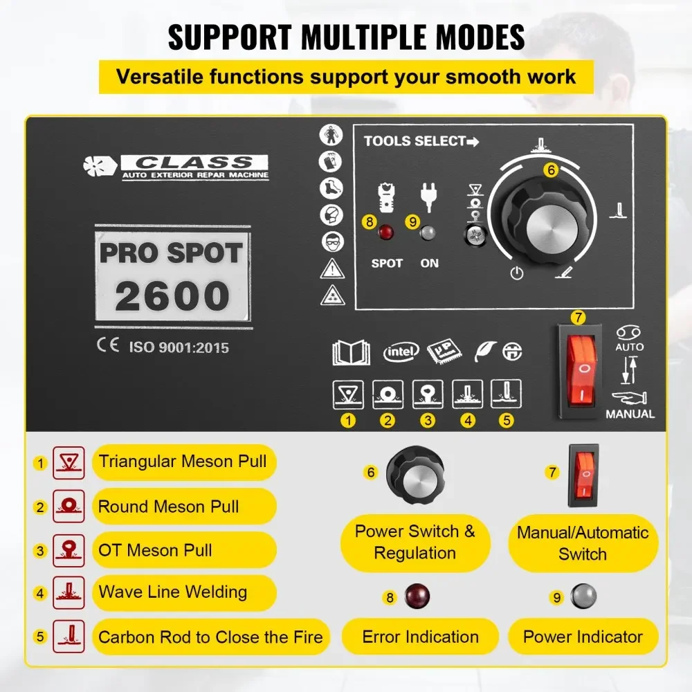 VEVOR Sheet Metal Repair Machine 052208 Spot Panel Spot Puller Dent Multispot Repair 220V Car Dent Repair Kit