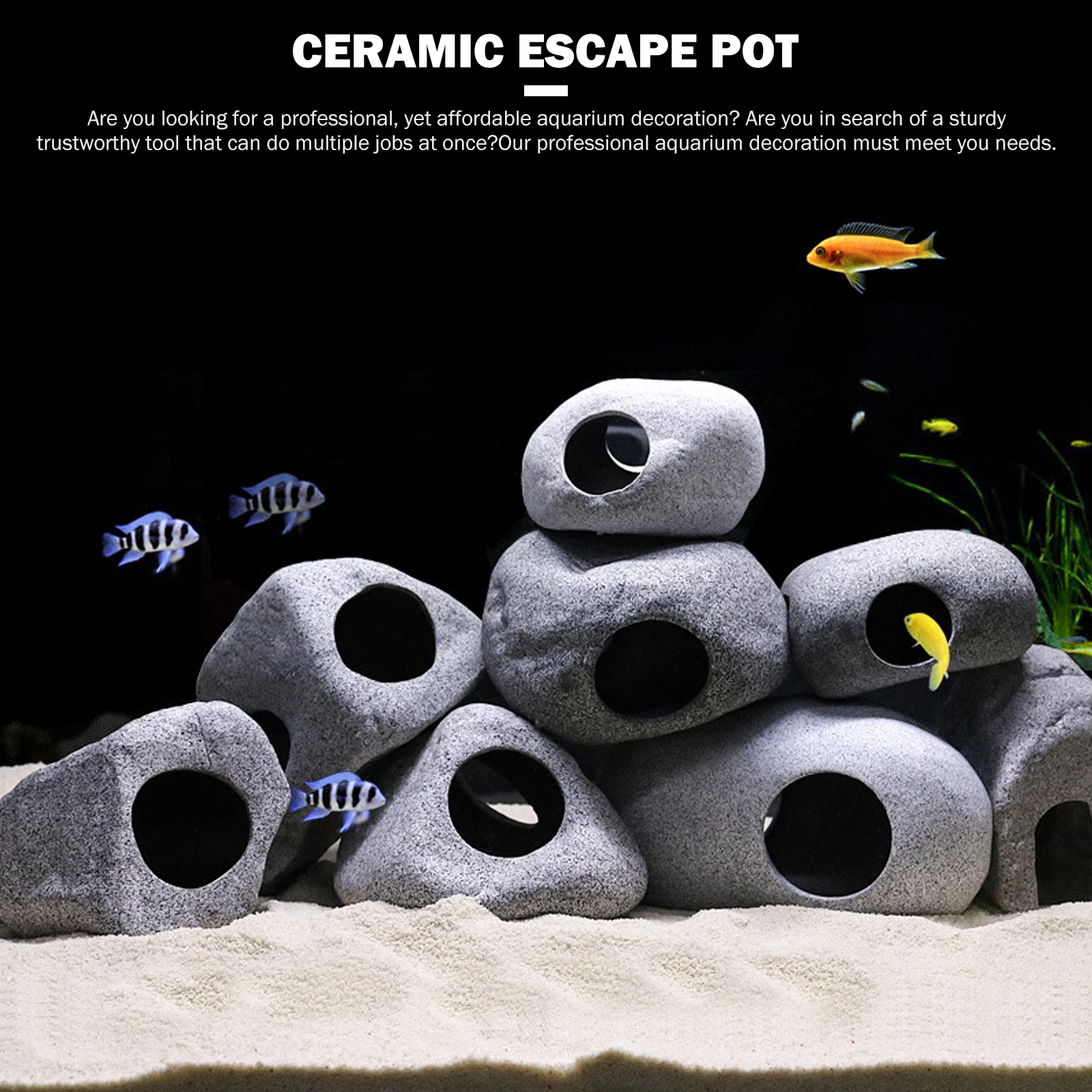

Ceramic Fish Tank Decor Betta Hideout Cave Shrimp Guppy Snail Aquarium Adornment Eluding House L scape Decorations Safe For Fish