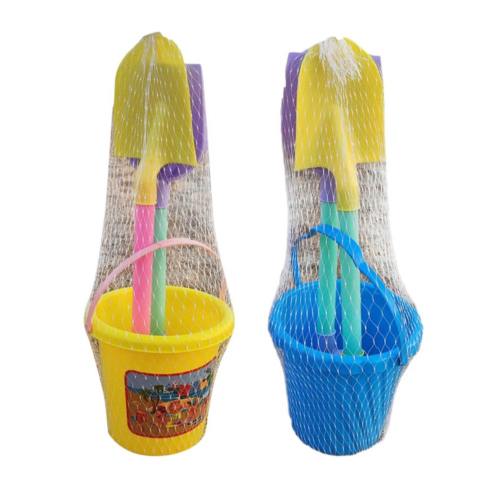 3Pcs Beach Toys for Kids Travel Sand Toys Multicolor Sand Bucket and Shovels Set Sandbox Toys for Snow