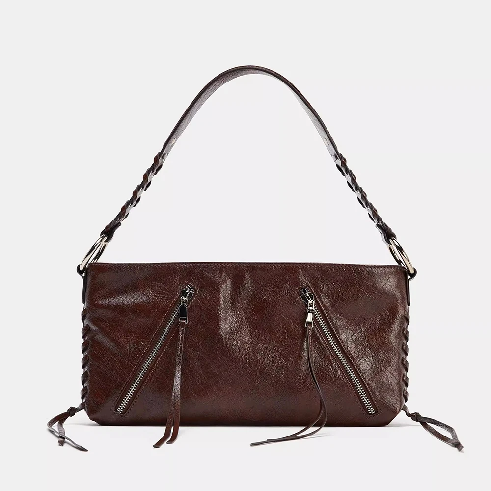 موضة خيوط حقيبة كتف بولي Leather جلد النساء حقائب اليد والمحافظ حقائب فاخرة للنساء لينة حقيبة أنيقة حمل الحقيبة مخلب