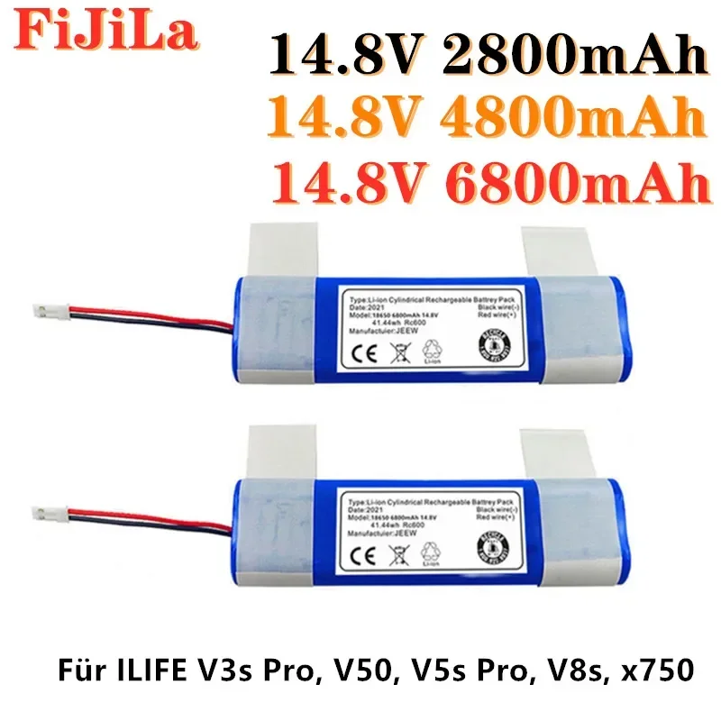 

2022 New Echte 14,8 V 6800mah 18650 Lithium-Batterie Für ILIFE V3s Pro, V50, V5s Pro, V8s, x750 Roboter-staubsauger Batterie