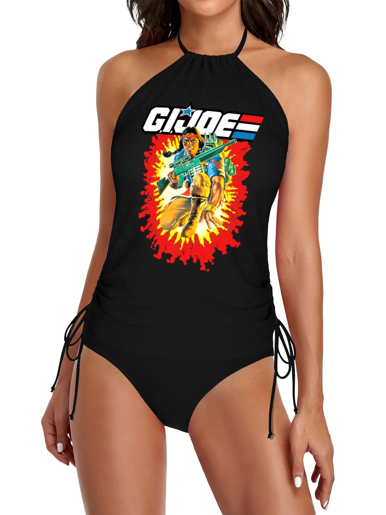 

GI Joe Spirit toy card back design Split Swimsuit Set full women swimsuit cute swimsuit Woman