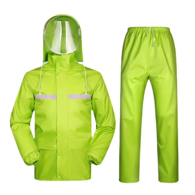 

Raincoat Rain Pants Suit Men's and Women's Split Double-Layer Thickened Body Electric Motorcycle Take-out Riding poncho