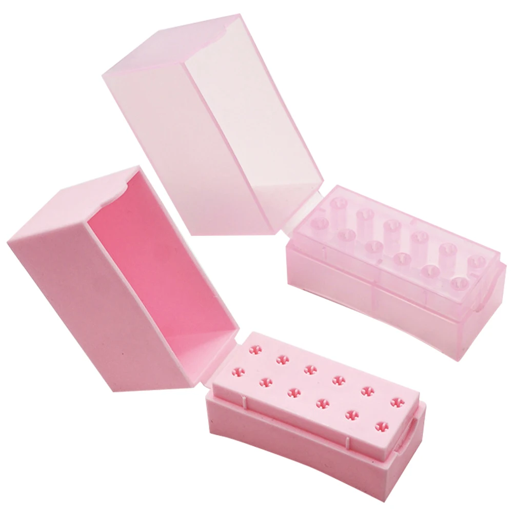 

Nail Drill Bit Organizer Plastic Storage Box for Grinding Heads Manicure Polisher Bits Case Lightweight Durable Nail Supply