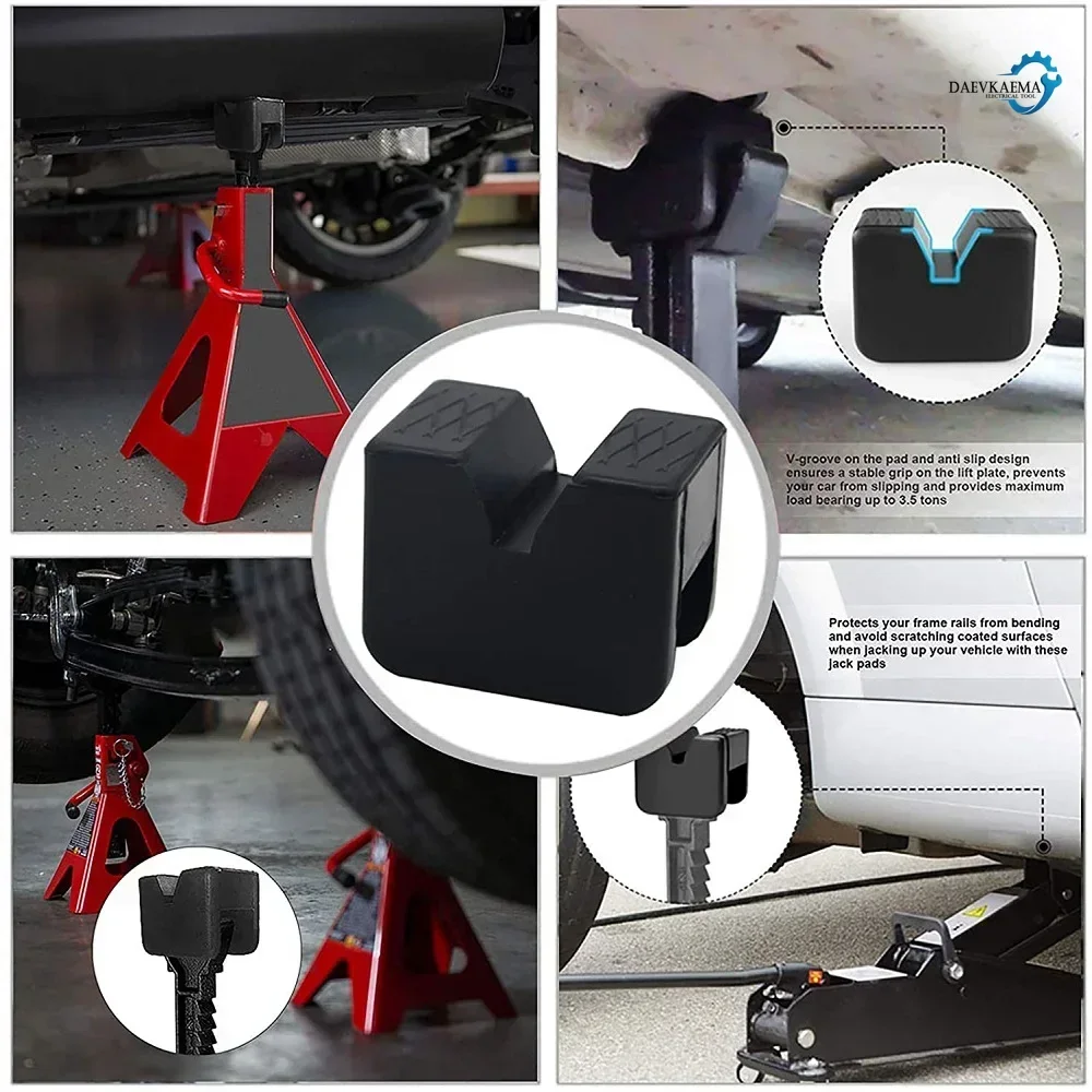 High Quality Car Jack Rubber Pads Lift Jack Stand Pad Floor Slotted Car Jack Rubber Pad Frame Protector Adapter Jacking Tool