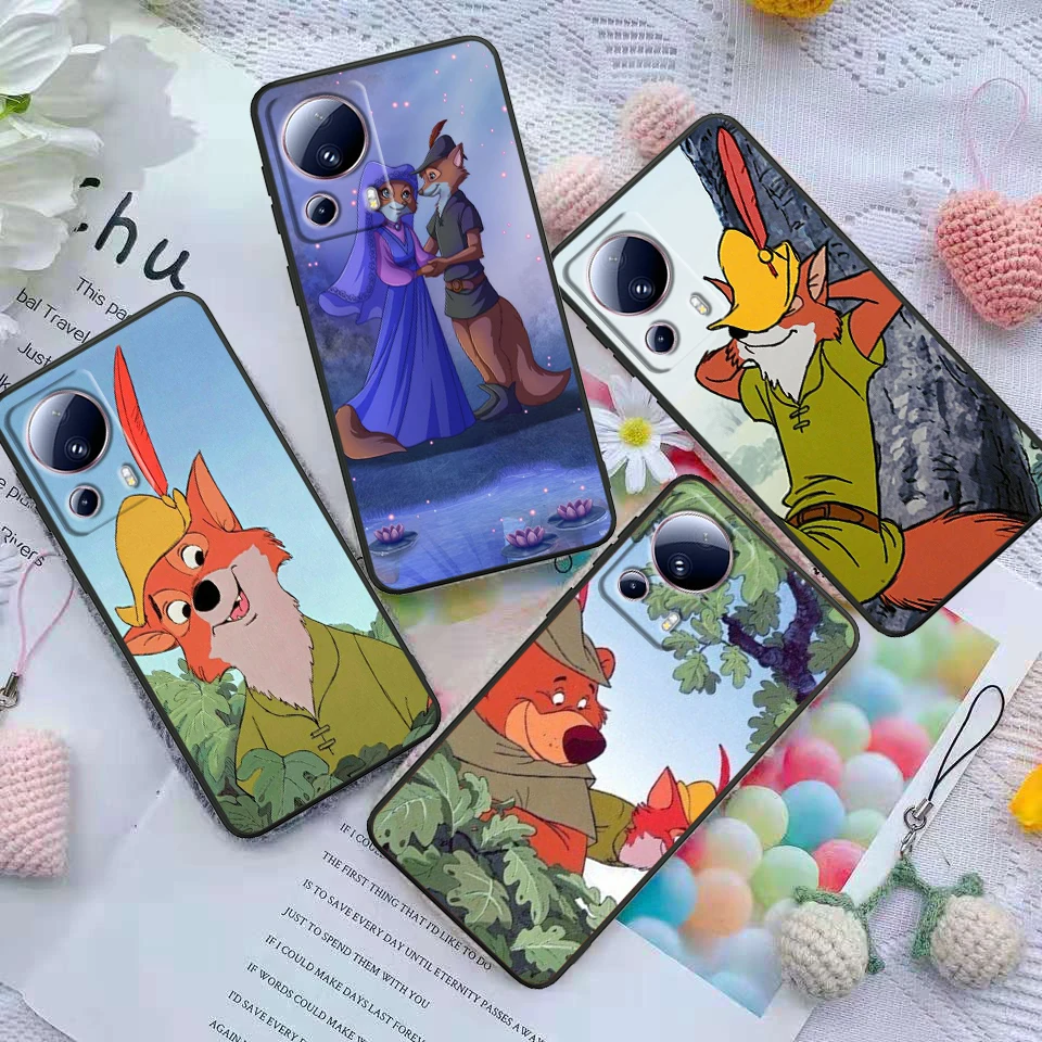 Disney Robin Hood Cover For Xiaomi Mi 14 13 12X 12 11 11T 11i 10T 10 Pro Lite Ultra 5G Black Phone Case