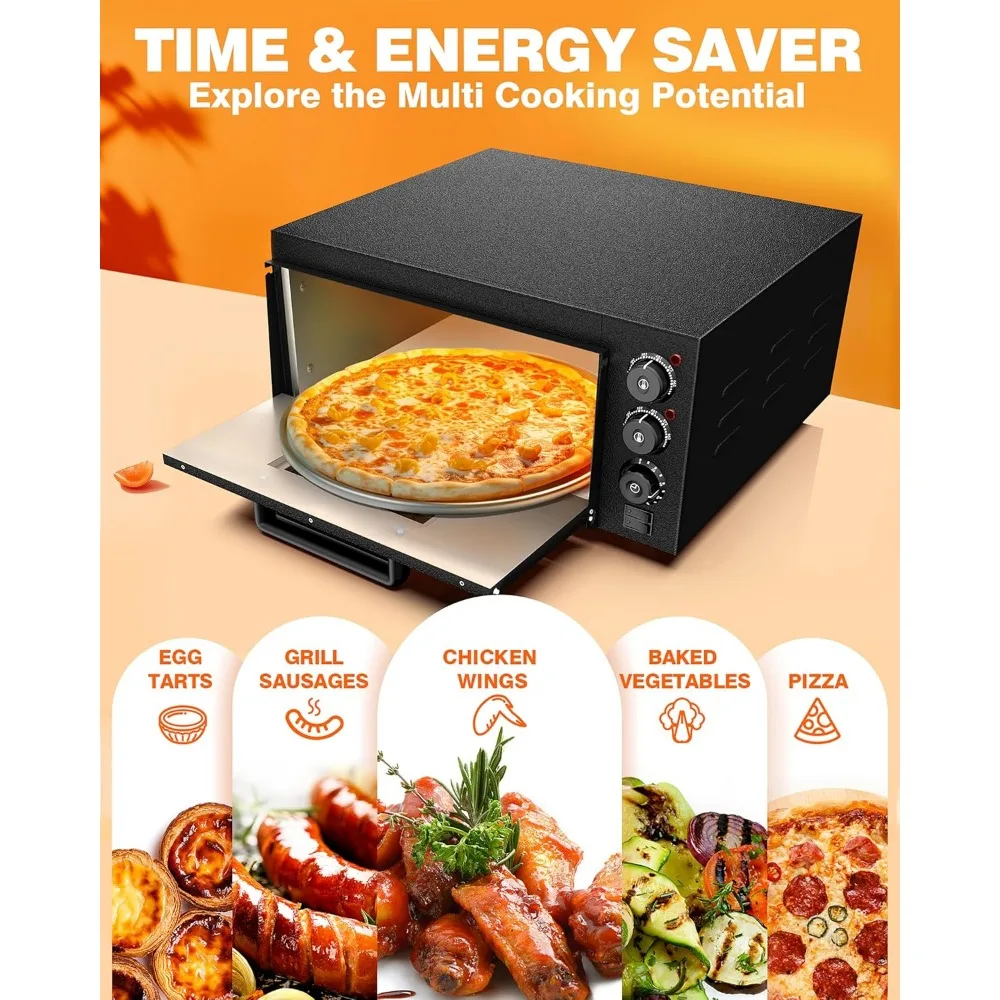 Indoor pizza oven Countertop electric Pizza Oven 1800W commercial pizza oven, pizza stone and timer