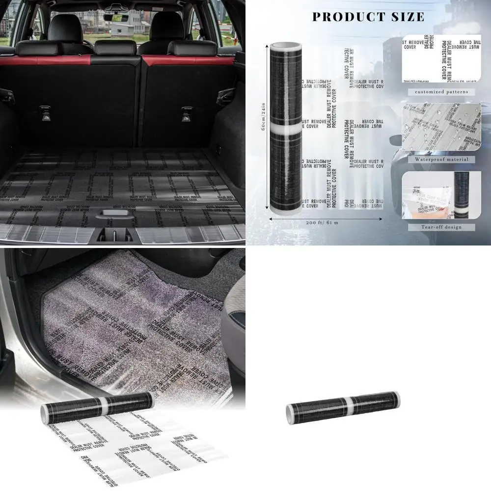 

Auto Adhesive Plastic Floor Mat Roll, 24 x 200', 150 Mats, Car Carpet Protector Film