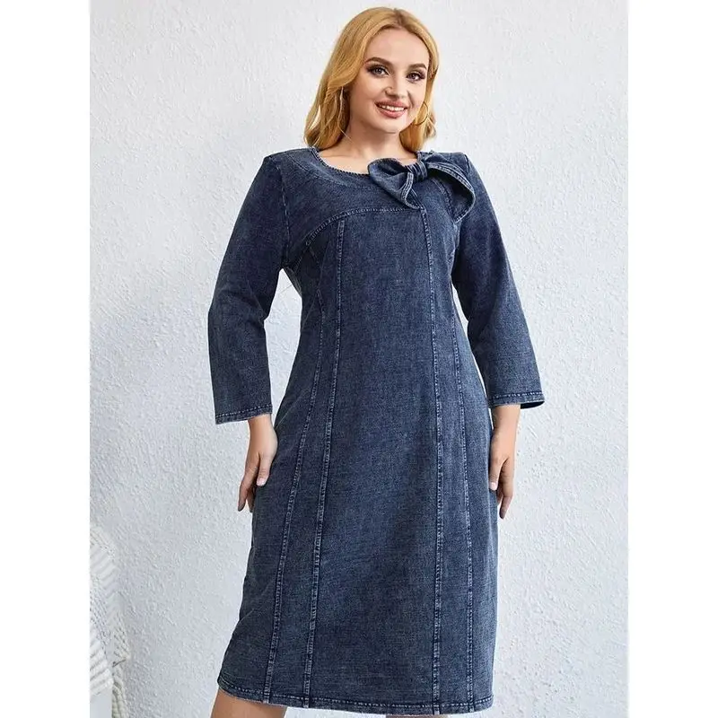 Jean décontracté pour femmes, grande taille, coupe ample, mi-long, ligne a, Sve Cleanfit Sle Thi, Collection hiver, sans marque