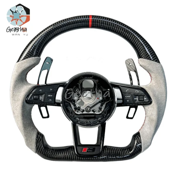 

For New Carbon Fiber Leather for Sports Custom Steering Wheel with LED Display for Audi A3/A4/A5/A6/A7/Q5/Q6/Q7/Q8/RS TT/R8