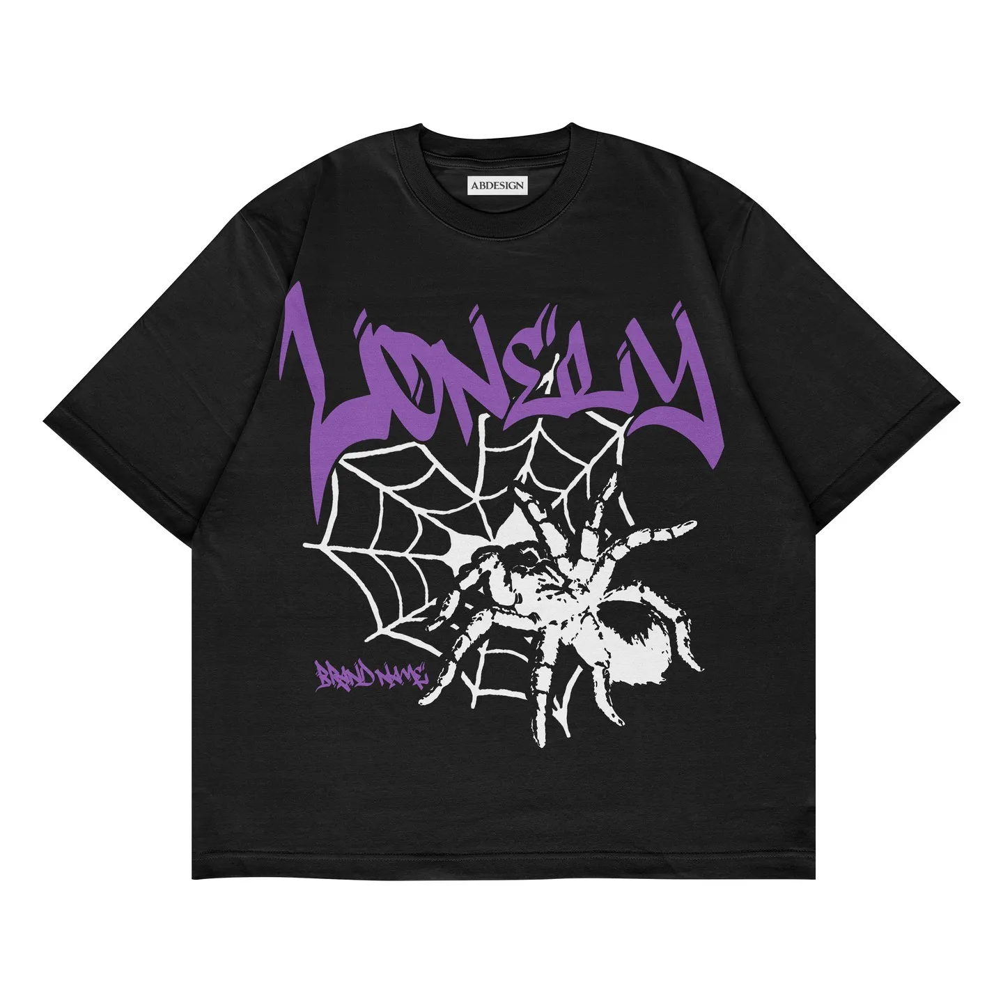 New spider Print oversized t shirt harajuku men clothing graphic 2023 Purple Letter cotton American high quality goth y2k tops