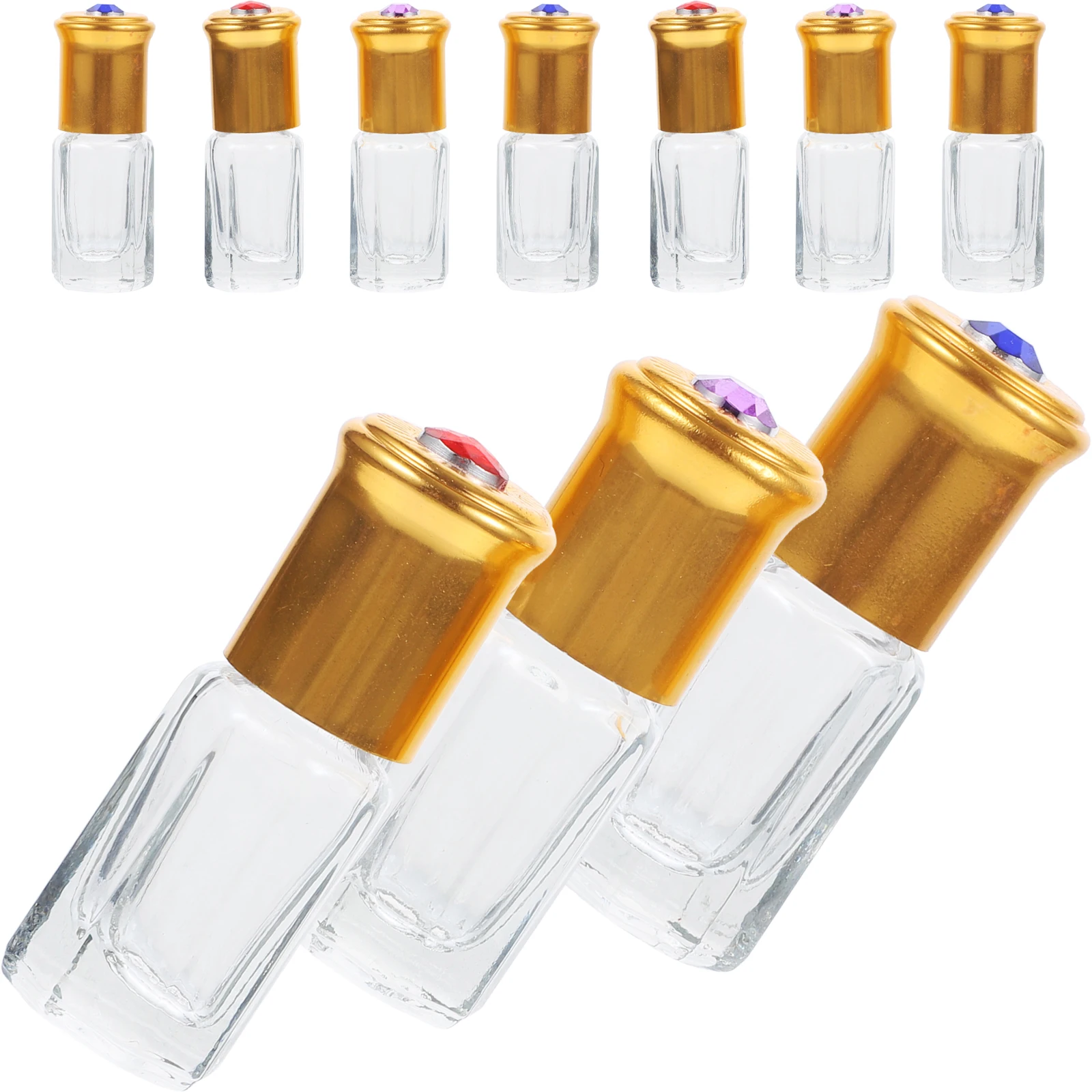

10 pcs Perfume Bottle Glass Material Portable Travel Bottles Women Aromatic Refillable Liquid Container