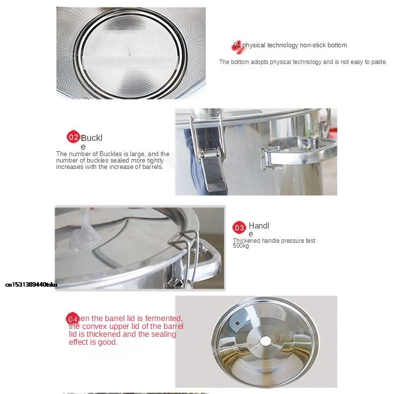 

Promotion 50L 500W Stainless Steel Fermentation Tank for Moonshine Wine Constant Temperature Barrel with Steaming Functi 2025