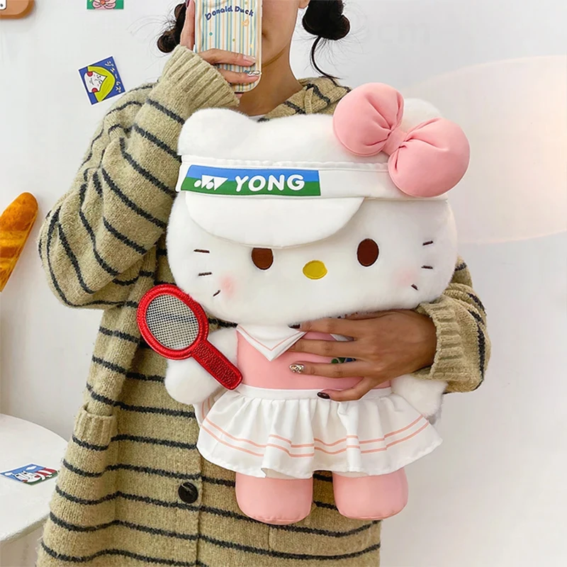 

New Sanrio Pink KT Cat Plush Toys Anime Cartoon Flower Bud Kitty Plushie Doll Soft Stuffed Pillow Toys for Friend Birthday Gifts