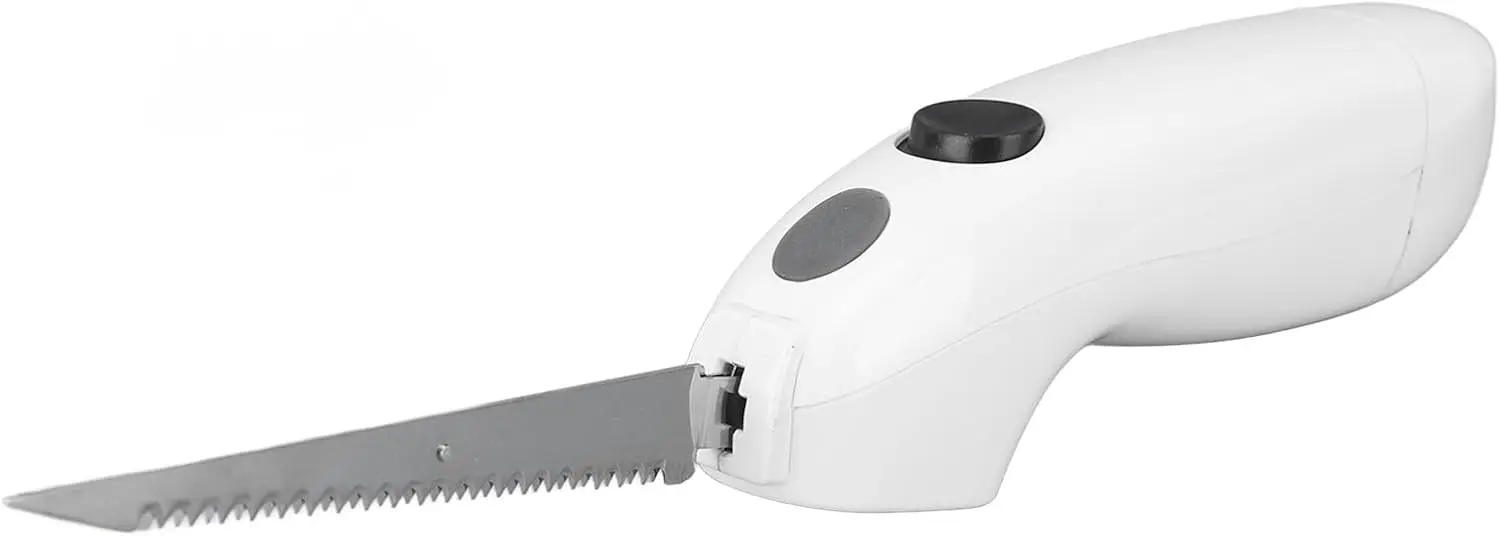 Sem fio - para esculpir carne, bife, peixe, aves, pão, legumes com lâminas serrilhadas de aço inoxidável e alça ergonômica
