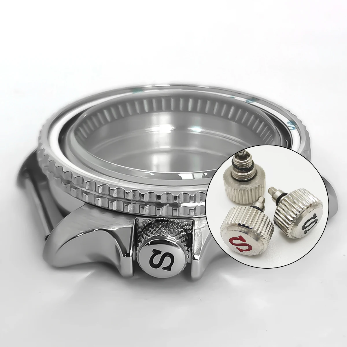 عالية الجودة ارتفع الذهب/الذهب S ساعة التيجان ساعة أجزاء استبدال تاج لحركة NH35 NH36 4R35 4R36 7S26 SKX007