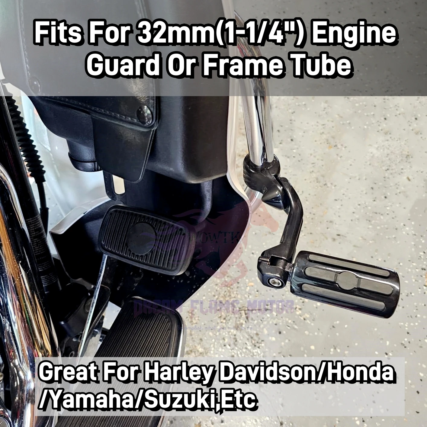 Reposapiés protector de motor de 32mm para motocicleta, estriberas de carretera para Honda Harley Davidson Low Rider S Fat Boy 114 Street Glide Iron 883