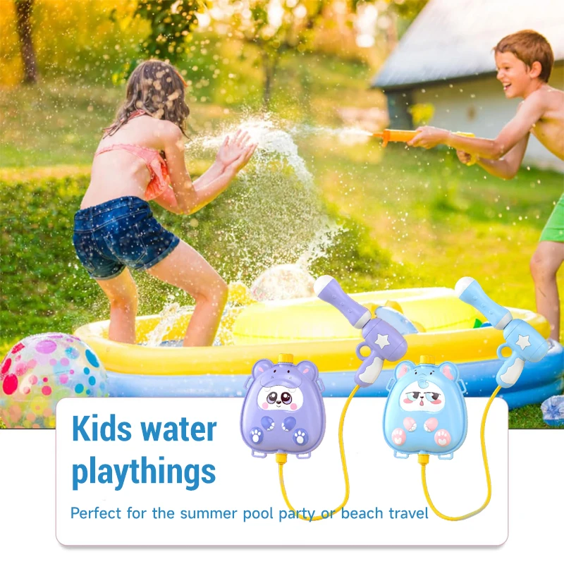 Crianças mochila pistola de água brinquedos verão pistola de água ao ar livre praia pistola de água brinquedos pai-filho interação luta pistola de água brinquedo presente