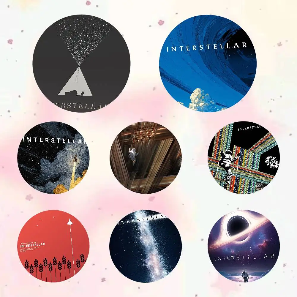 Movie Interstellar Round Brooch Brooches Cartoon Badge Pins Backpack Hat Accessories Friend Gift