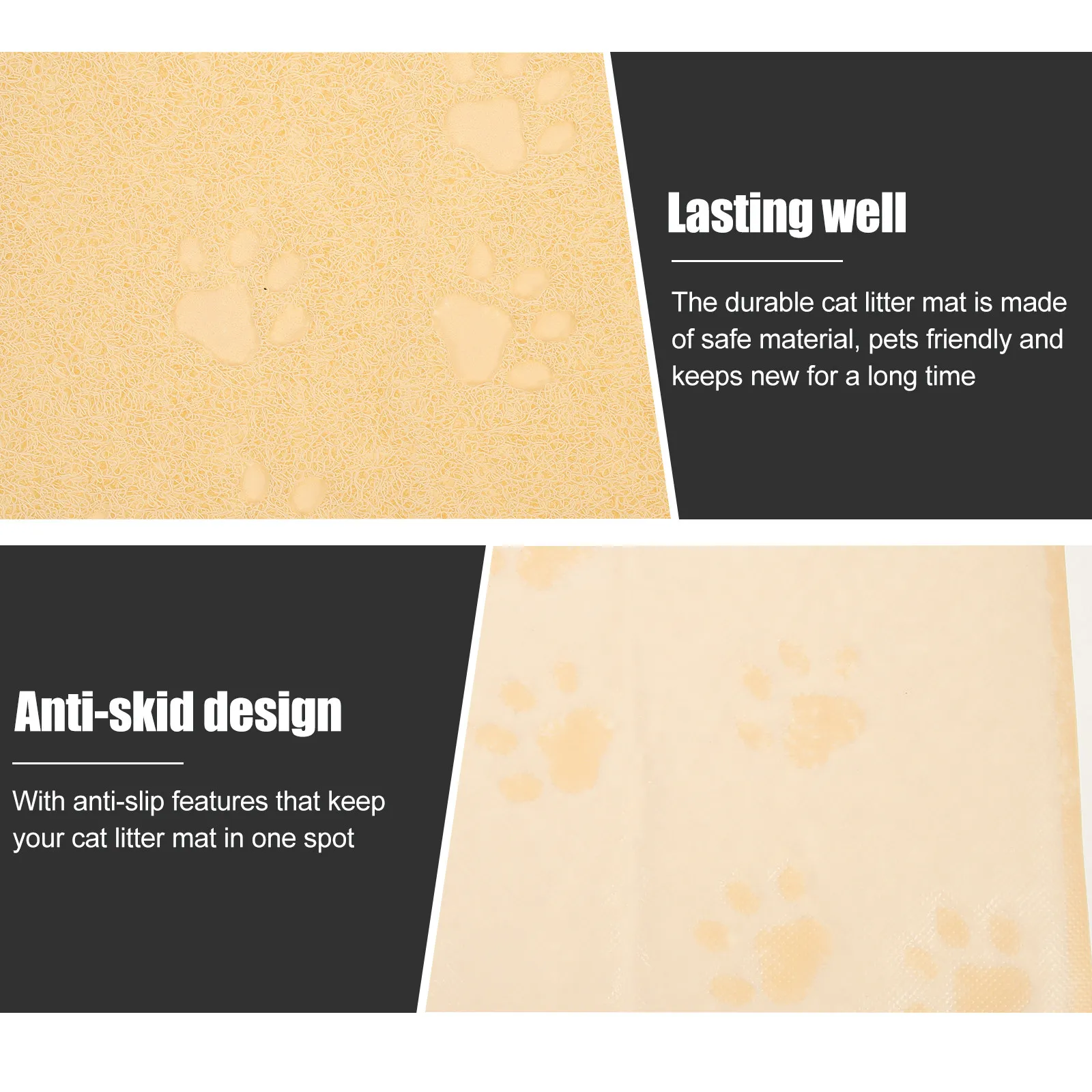 2 Pcs Pet Indoor Cat Litter Mat Rug for PVC Household Kitten Mats