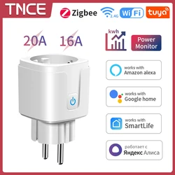 TNCE Tuya Smart Socket EU Wifi/Zigbee Smart Plug With Power Monitoring Smart Life APP Remote Control Support Alexa Google Home