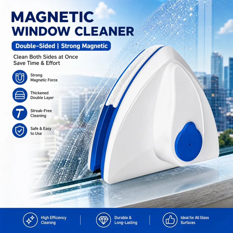 High-Rise Glass Wipe Double-Sided Magnetic Home Use Cleaning Tool Thickened Water Storage Window Dual-Sided Cleaning Glass Wiper