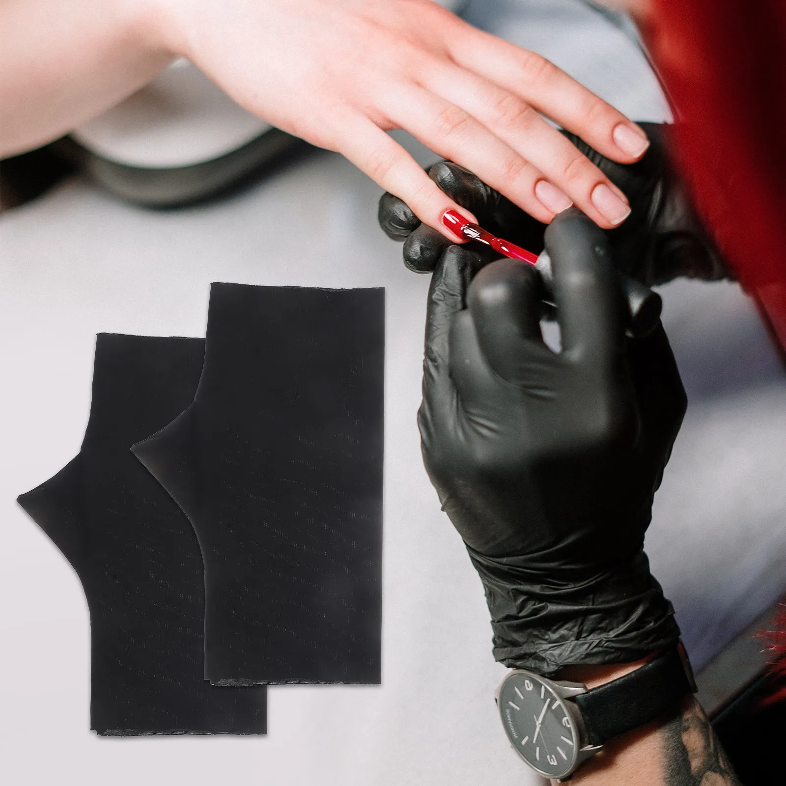 

2 пары перчаток без пальцев с УФ-защитой для гель-маникюра, для сушки ногтей в салоне, для рыбалки и кемпинга на открытом воздухе