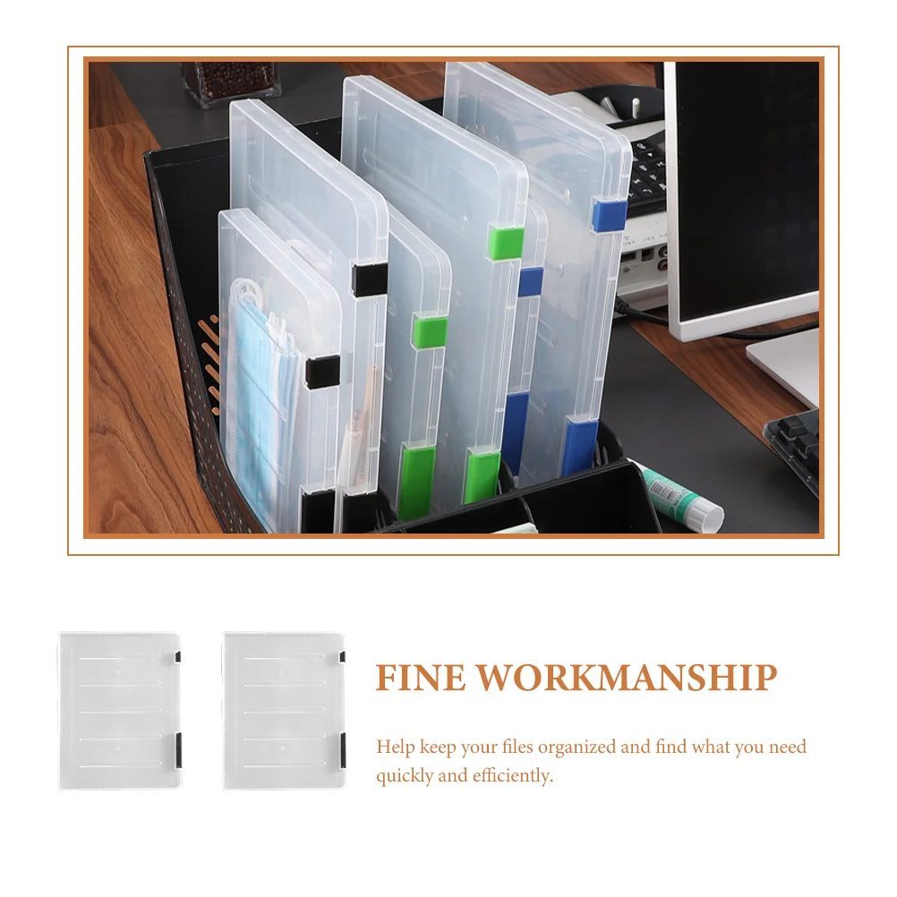 Caja de almacenamiento de archivos, soporte de archivos de plástico, carpeta expandible, documentos escalables, protectores de revistas, contenedor de papeles, 2 uds.