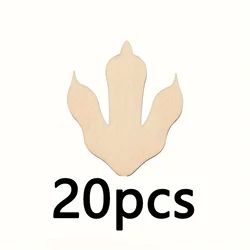 10/20/30 Dinosaur footprint wood cut-outs, DIY projects decorated with blank wood crafts, animal party and holiday decorations