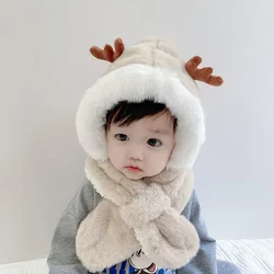 Baby Baby Children Hat Scarf Velvet Ear Protection Hat Cute Winter Hats for Girl Baby Caps for Boys Шапка Детская Bebe Niña 2024