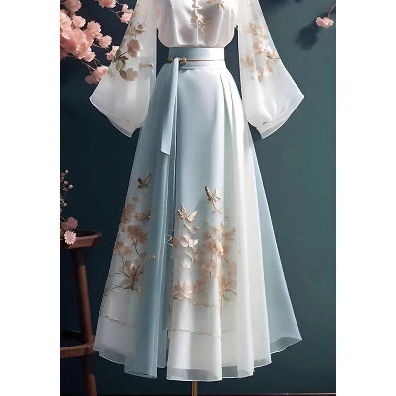 Nuovo vestito Hanfu in stile cinese stile cinese Costume stile Zen elemento cinese vestito blu per abbigliamento autunnale antico per bambini