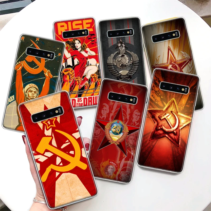 Russia Vintage USSR Communism Coque Phone Case For Samsung Galaxy Note 20 Ultra 10 Plus 9 8 M12 M21 M30S M31 M32 M51 M52 J4 J6 +