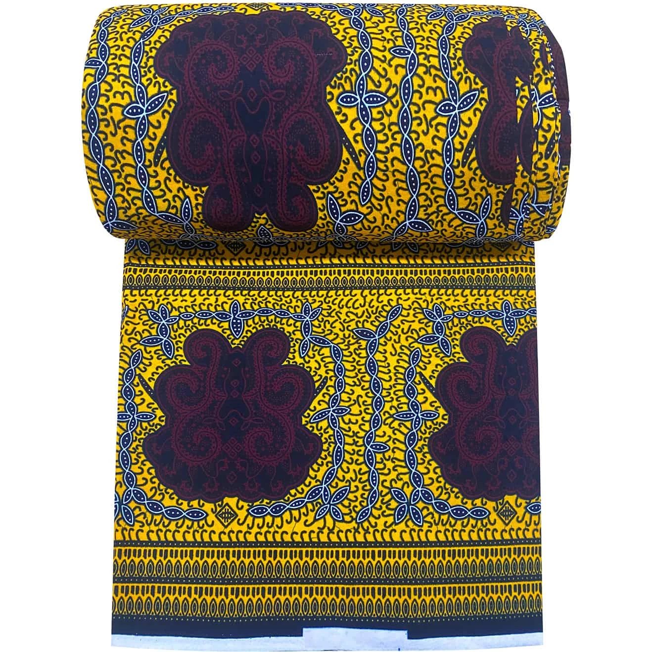 Eleganter Stoff für ethnische Kleidungsstücke aus 100 % Baumwolle mit afrikanischem Aufdruck, Wachs und wachsbeständigem Färben