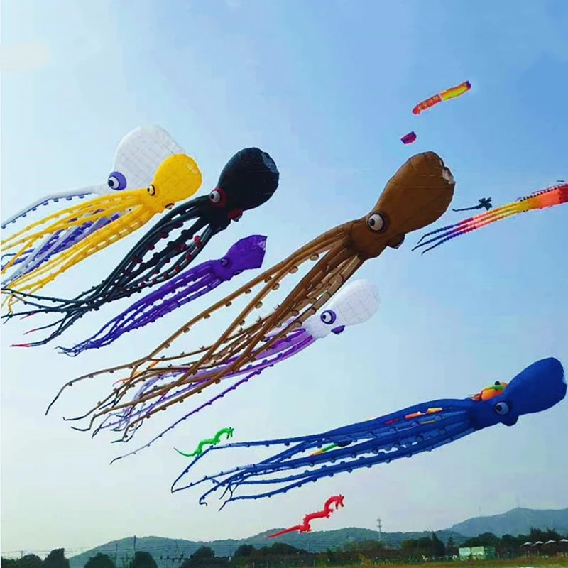 20m octopus kites pendant flying kites for adults inflatable toys Line winder kite professional giant flying kite Dragon wind