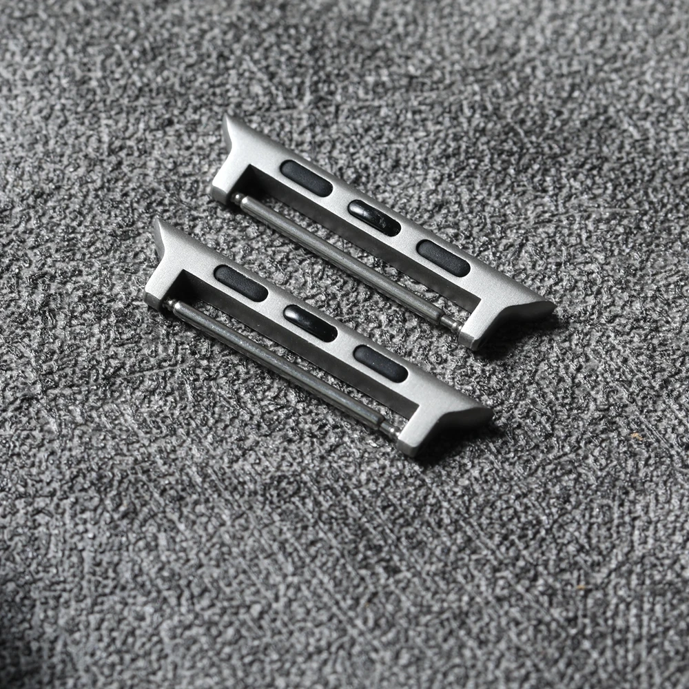Stainless Steel Black Titanium Color Connector 44MM 45MM 46MM 49MM*24MM Suitable for Apple Watch Leather Strap Adapter image 5