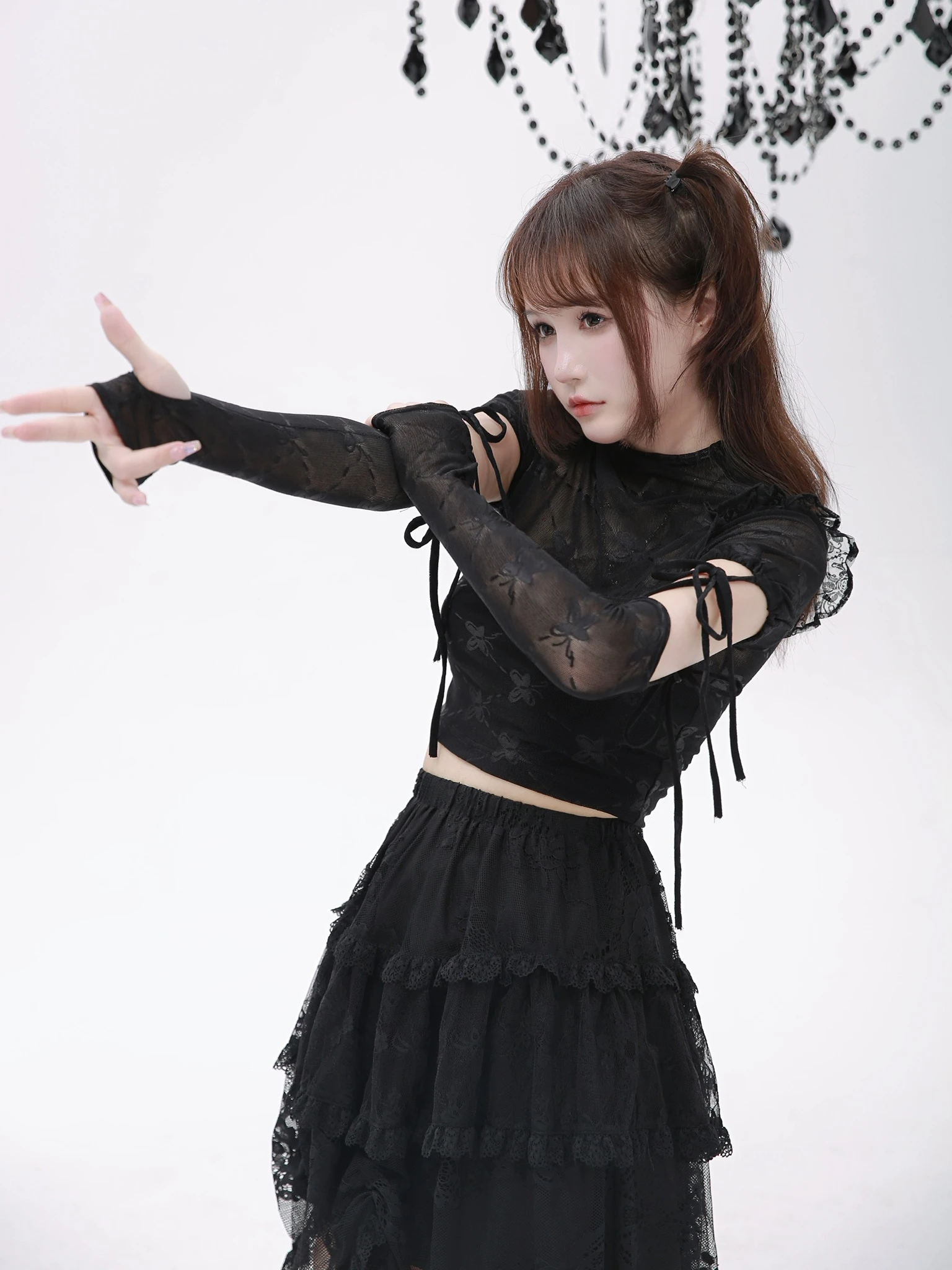 

Женский топ-жилет Slim Fit с кружевными вставками, вырезами и пэчворком, в стиле EvilTooth Toothache Ninja, крутой, в стиле субкультуры