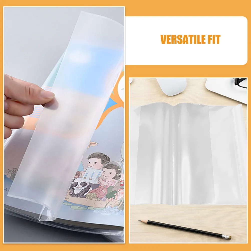 20Pcs Transparent Book Cover Protector Clear Plastic Sleeve for Textbooks Notebooks Hardcover Paperback Waterproof Scratch
