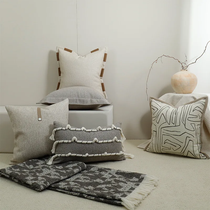 30X50/45X45CM Ancient Throw Pillow Cover French Luxury Geometric Stamping Waist Cushion Cover Decor Home Decorative Pillowcase