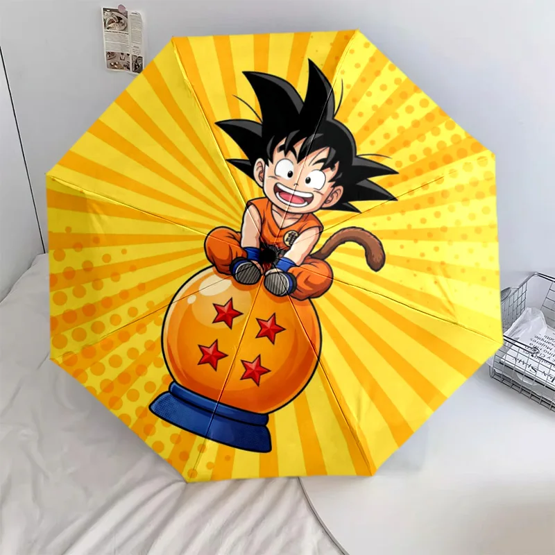 Faltbarer Regenschirm mit Son Goku-Aufdruck, modisches Auto-Open-Muster, Weihnachtsgeschenkidee YUN6513