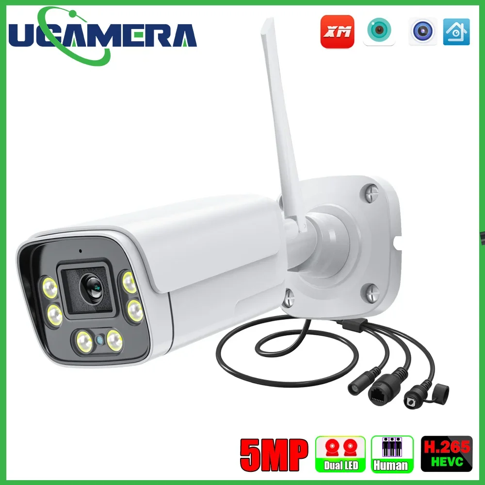 

HD 3MP 5MP Wifi IP Camera Outdoor Wireless Human Full Color Night Vision CCTV Bullet Security Camera TF Card Slot APP iCSEE APP