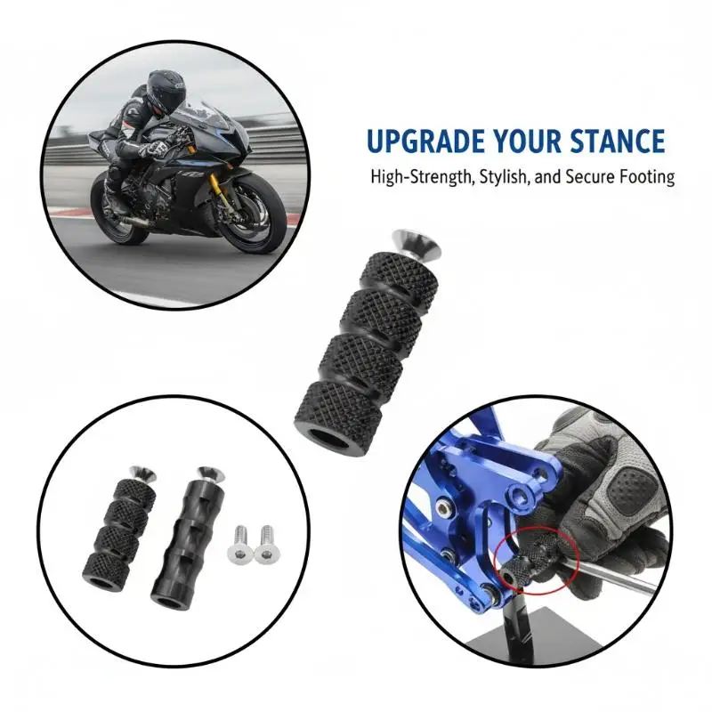 

Универсальные мотоциклетные подножки M6 из алюминиевого сплава с ЧПУ, педали для переключения передач и тормоза, подставки для ног для мотоциклов, скутеров, квадроциклов, модификация для тюнинга.