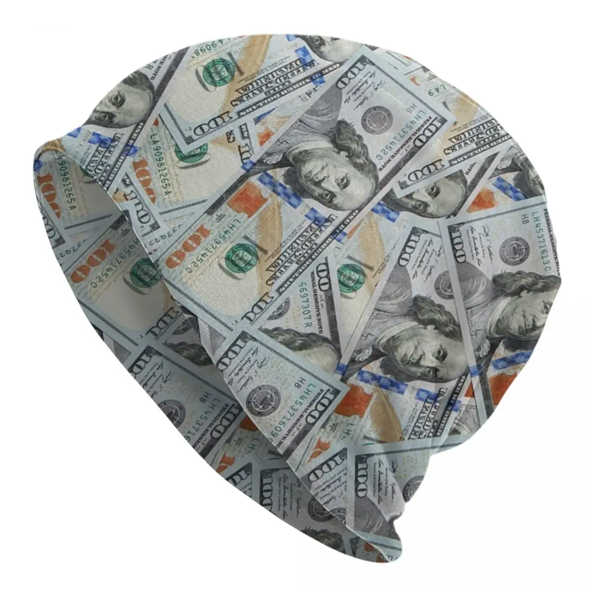 US Dollars Pattern Beanie Cap Winter Warm Bonnet Homme Knitting Hats Hip Hop Outdoor Money Skullies Beanies Caps For Men Women