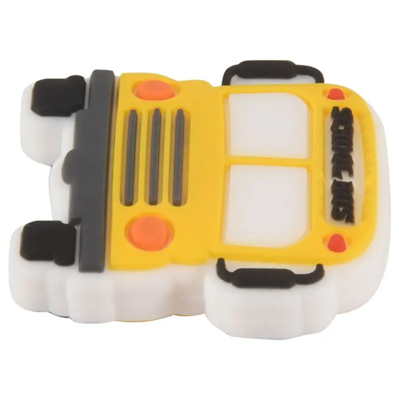 10Pcs Silicone Car Beads Silicone Focal Beads Kit School Bus Shaped Beads Focal Beads For Pens Flat Loose Spacer Beads Set-AT36